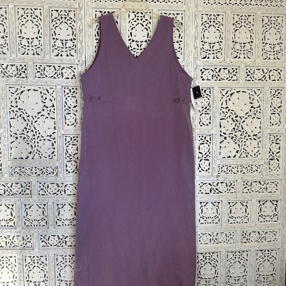 NWT Valerie Stevens Sport Light Purple V neck Overall Style Maxi Dress Sz XL